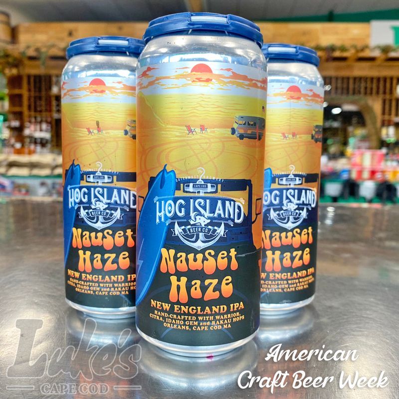 It's American Craft Beer Week, and we're getting it started with Nauset Haze NEIPA by Orleans' @HogIslandBeerCC! 🍻 #gottagotolukes

#SupportLocal #BuyLocal #CapeCod #CraftBeer
#americancraftbeerweek #beer #beerlover #instabeer #beerme #drinks