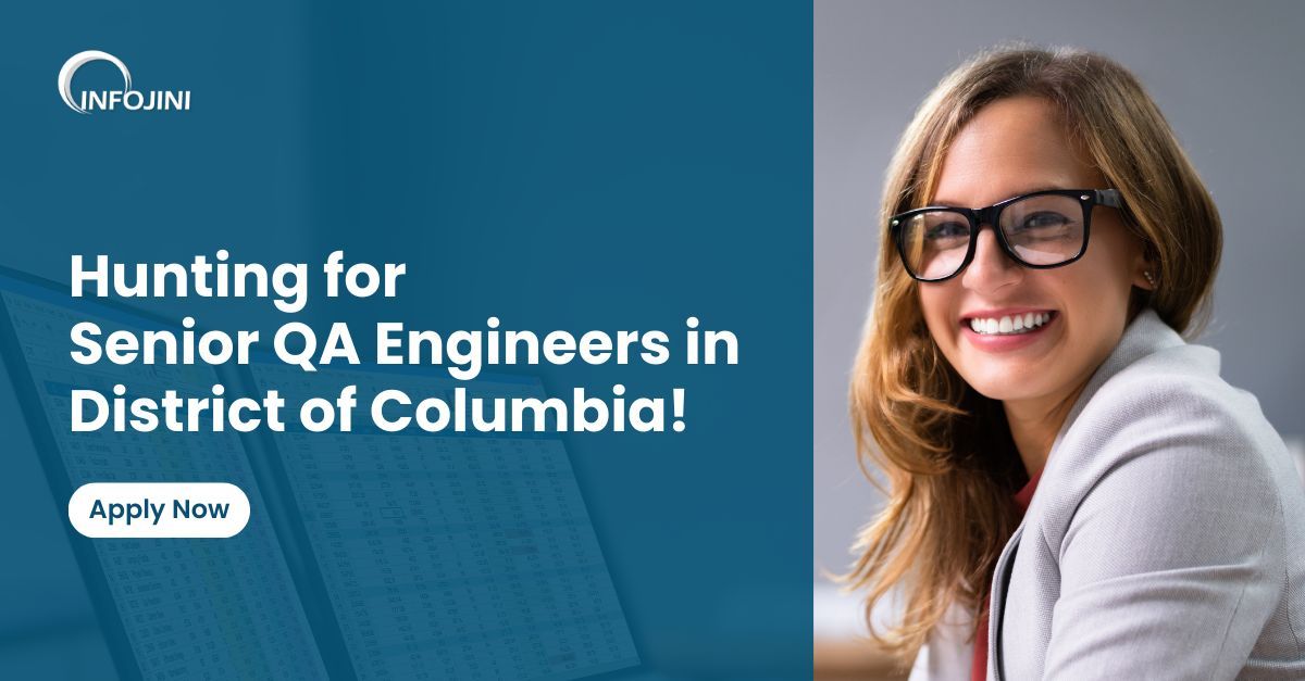 Hiring Senior QA Engineer in District of Columbia!

Experience: 5 - 7 Years
Location: Washington, #DistrictofColumbia

Apply Now: buff.ly/4ajtwYw

Register and check our latest jobs: buff.ly/4bVN9s0

#JobOpportunity #SeniorQAEngineer #Washingto #JoinUs #Infojini