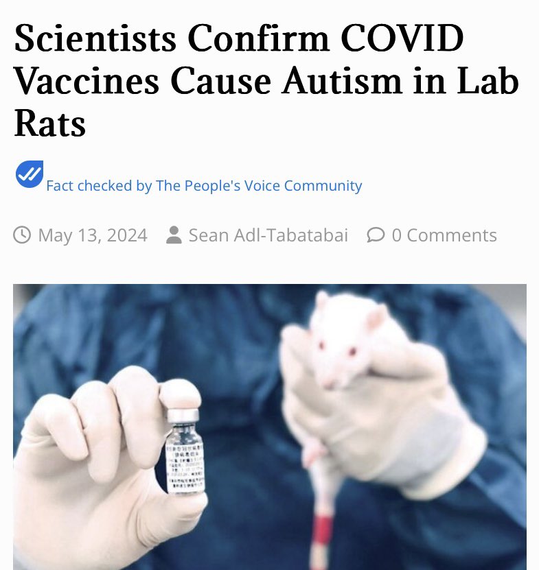 An official new study published in Neurochemical Research has found that lab rats who were given the Pfizer COVID vaccine developed ‘autism-like’ traits. thepeoplesvoice.tv/scientists-con…