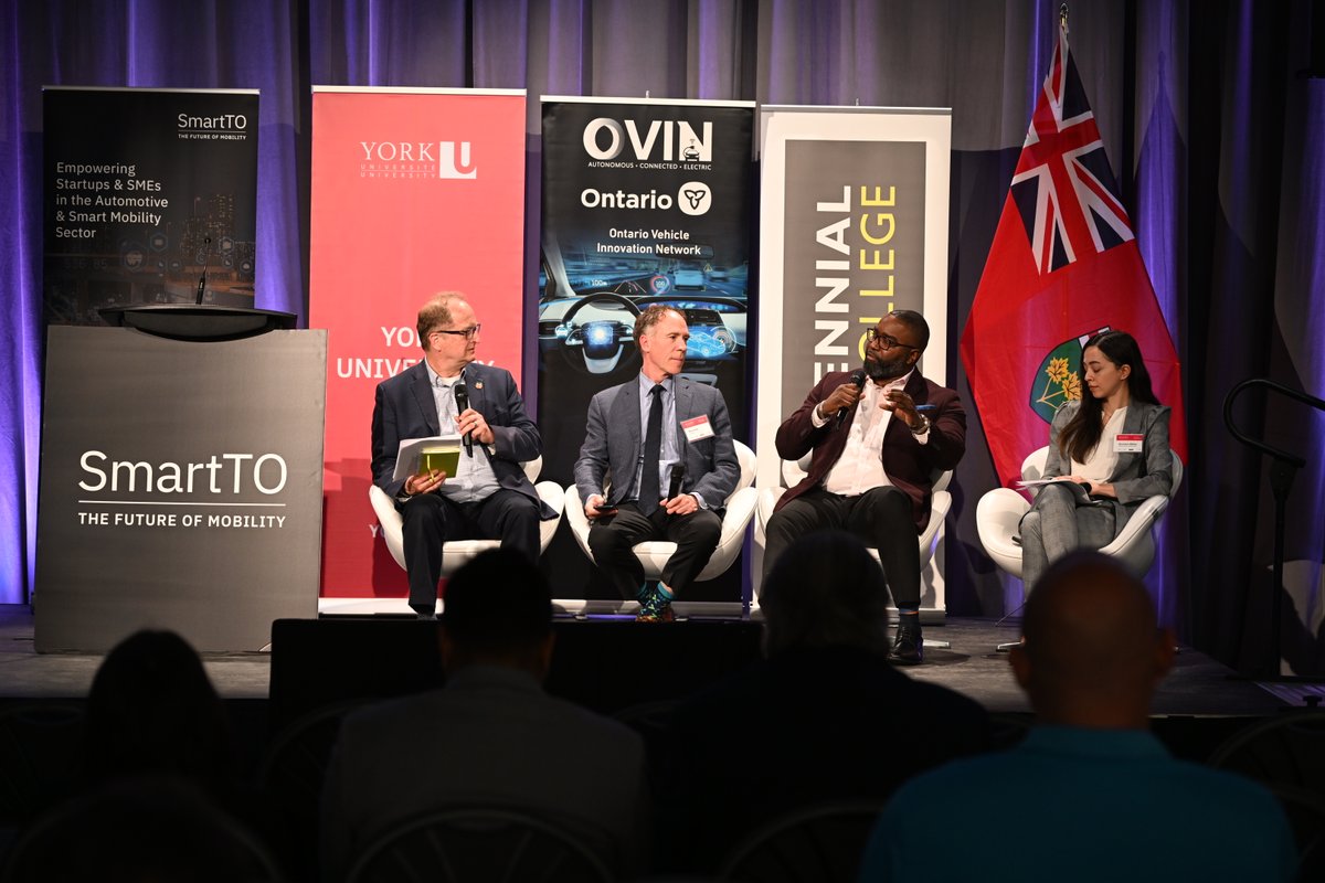 York University, in partnership with Centennial College, has received $1.5M in funding through the Ontario Vehicle Innovation Network to support the development of smarter & more sustainable transportation technologies. Learn more: bit.ly/44NxLe4 | #YorkU @CentennialEDU
