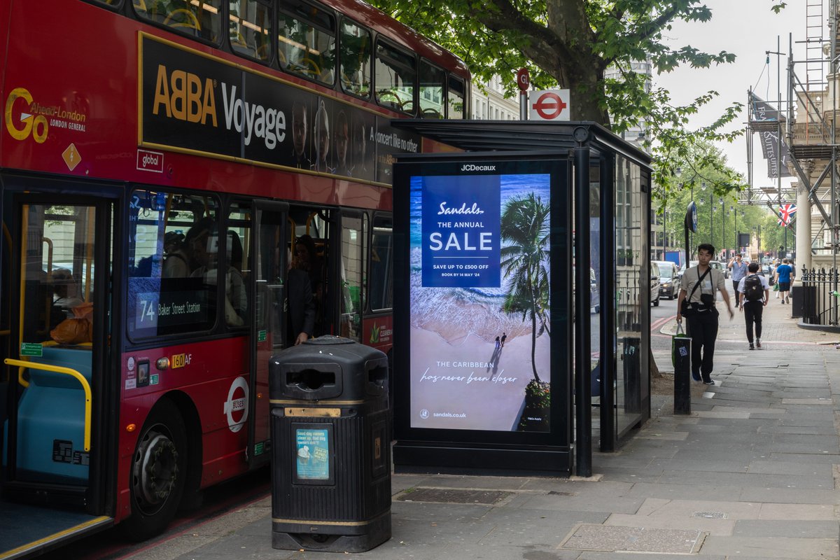'Sandals - The Annual Sale - Save up to £500 off. Book by 14th May'24' . @SandalsResorts . @JCDecaux_UK . #ooh #outofhome #advertising #oohmedia #oohadvertising #advertisingphotography