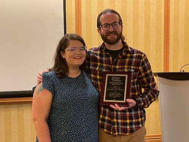 On Friday, May 10th, the Scholarships, Awards & Citations Committee presented the following awards and citations: Community Partnership Award - Delaware Humanities Distinguished Library Staff Citation - Scott Businsky, Route 9 Library