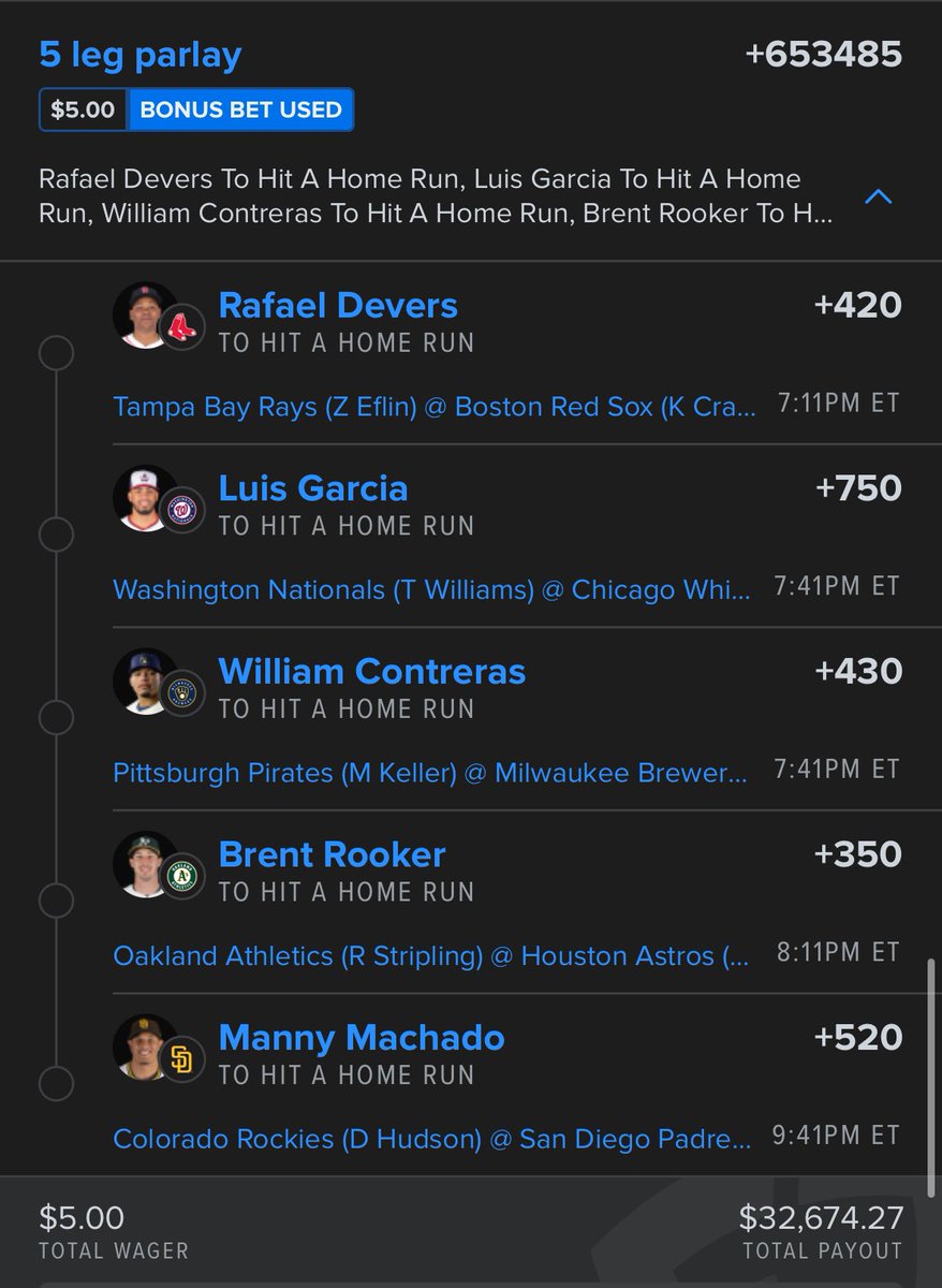 ⚾️$5–>$32,000 challenge day⚾️

This is the easiest money we will ever make…🔥

$75 to 6 people who like and repost when we cash 💰🤑

HITS LAY POSTED FOR FREE: dubclub.win/r/p/pri-8y9w6/…

Link to tail  in comments homeruns

#MLB #MLBX #GamblingX #GamblingsTwitter #DingerTuesday