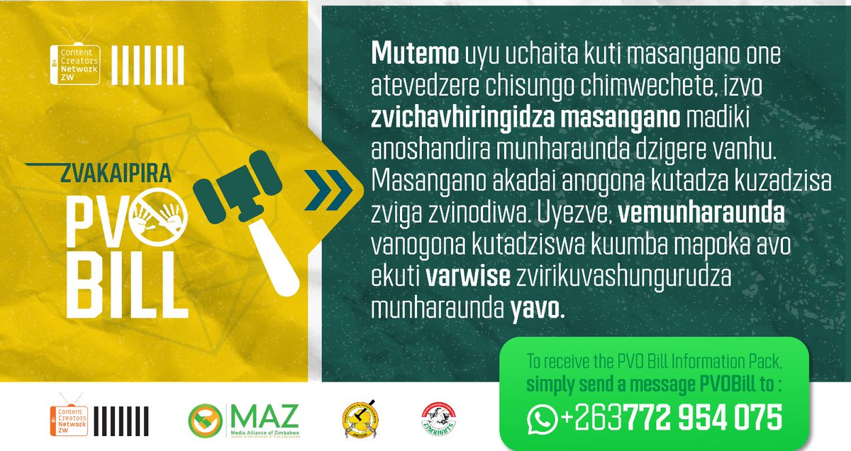 PVO BILL HEARING;Citizens of Masvingo dont forget the date 16May  Masvingo Civic centre 12pm sharp