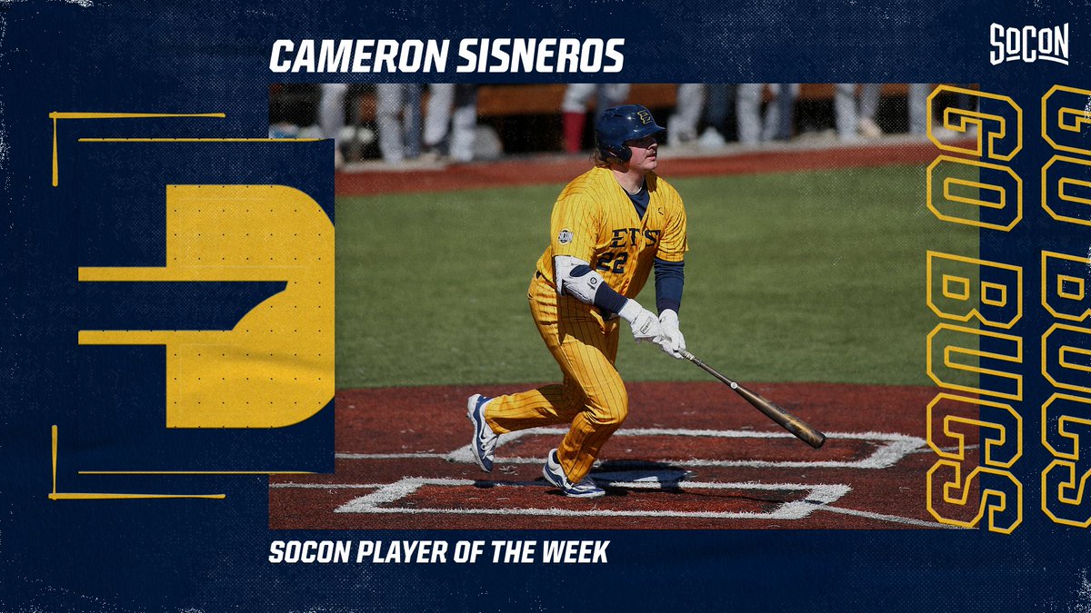 𝙎𝙊𝘾𝙊𝙉 𝙋𝙇𝘼𝙔𝙀𝙍 𝙊𝙁 𝙏𝙃𝙀 𝙒𝙀𝙀𝙆 It was quite a week from our guy @cameronsisnero2! For his efforts, he is the @SoConSports Player of the Week! ⭐ .471 avg. ⭐ 4 HR (two multi-home run games) ⭐ 14 RBI (matched school record with 8 RBI on Saturday) #Together