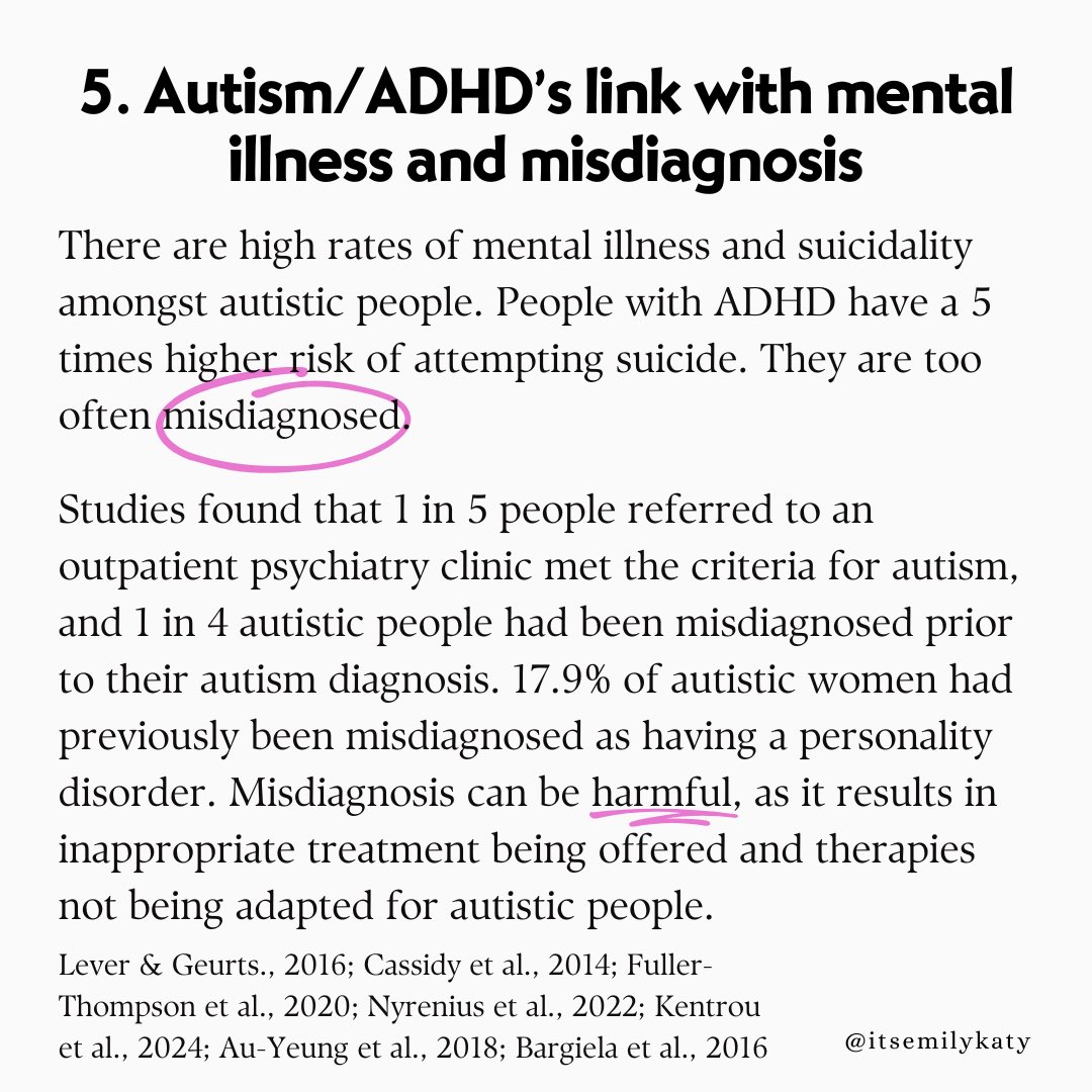 @samaritans @CentreforMH @BBCNews @ONS @ProfLAppleby @LGAcomms @YoungMindsUK @BMHManifesto @Rethink_ @AHRQNews We need to talk about the link between autism/ADHD and mental illness, and misdiagnosis.