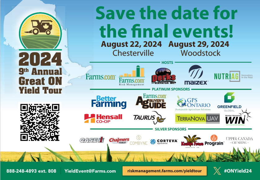 Risk Management (@farmsmarketing) on Twitter photo Don't miss the chance to connect & network with other ag peers & ag experts to learn something new from the #ONyield24. @OnTag Thank you all Silver Sponsors <a href="/Case_IH/">Case_IH</a> <a href="/CombyneAg/">Combyne Ag</a> <a href="/RCKuebler/">Ralph Kuebler</a> #uppercanadacrushing <a href="/CortevaCA/">Corteva Canada</a> #ChalmersFuels <a href="/Prograin_inc/">Prograin</a> Don't miss the chance to connect & network with other ag peers & ag experts to learn something new from the #ONyield24. @OnTag Thank you all Silver Sponsors <a href="/Case_IH/">Case_IH</a> <a href="/CombyneAg/">Combyne Ag</a> <a href="/RCKuebler/">Ralph Kuebler</a> #uppercanadacrushing <a href="/CortevaCA/">Corteva Canada</a> #ChalmersFuels <a href="/Prograin_inc/">Prograin</a>