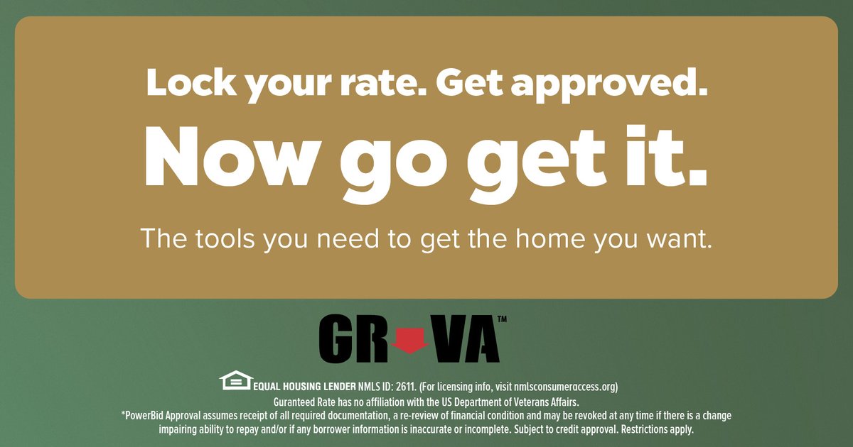 FinancingFitz's tweet photo. Don’t risk getting your VA loan denied in underwriting. PowerBid Approval &amp; Lock ‘N’ Roll gets you a fully-underwritten credit approval PLUS the ability to lock in a rate for up to 90 days. https://t.co/MIdBFGXDPA https://t.co/y0JXFY3XYB