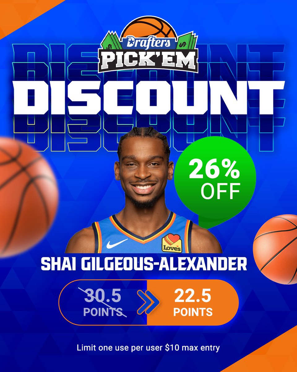 NBA Playoffs Discount Line🏀 SGA 30.5➡️22.5 Points!! 🎁 Make Your Picks Now, Win Up To 100x🤑💰