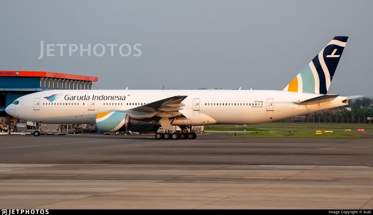 A new hybrid livery for this Eastern Airlines 777 set to operate Hajj flights for Garuda Indonesia. jetphotos.com/photo/11328610 © bubi