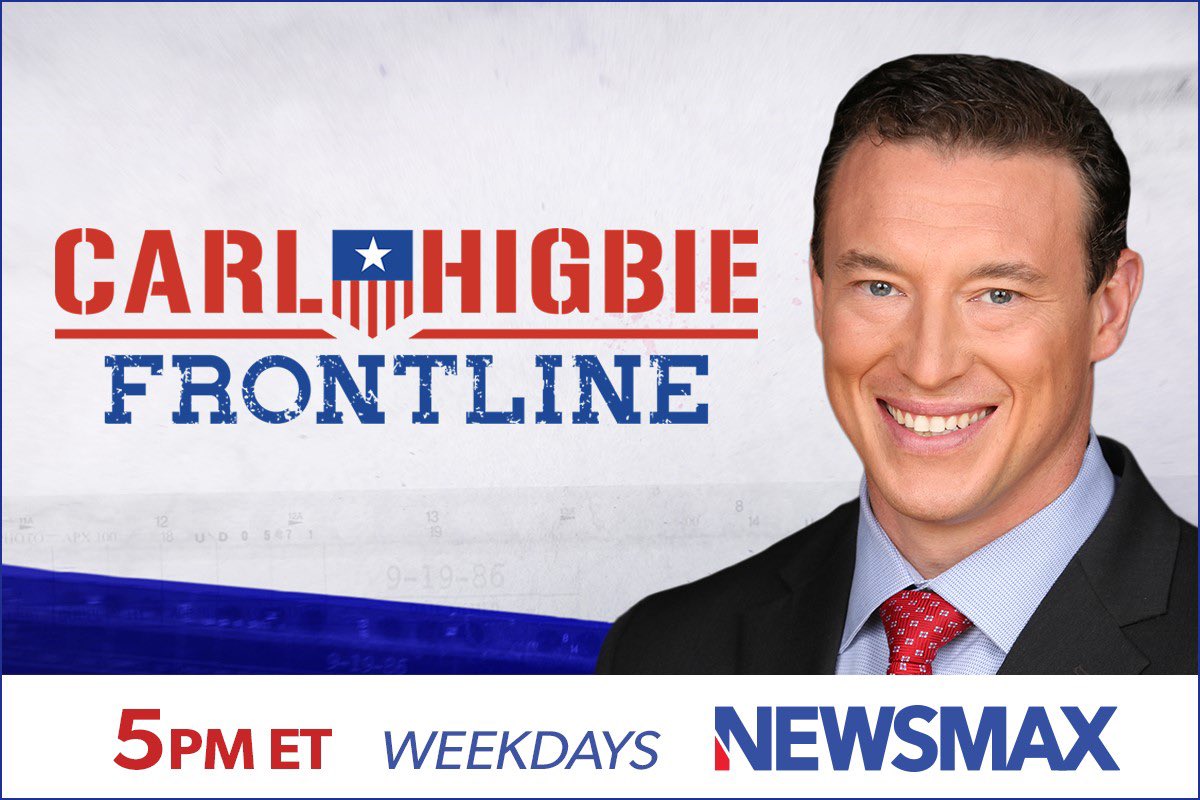 I will be on @NEWSMAX with Carl Higbie in 20 minutes.