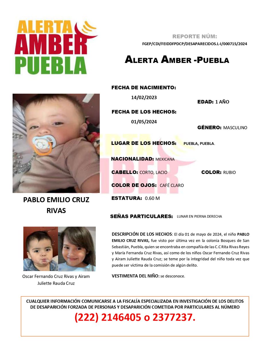 Alerta Amber Puebla tweet media