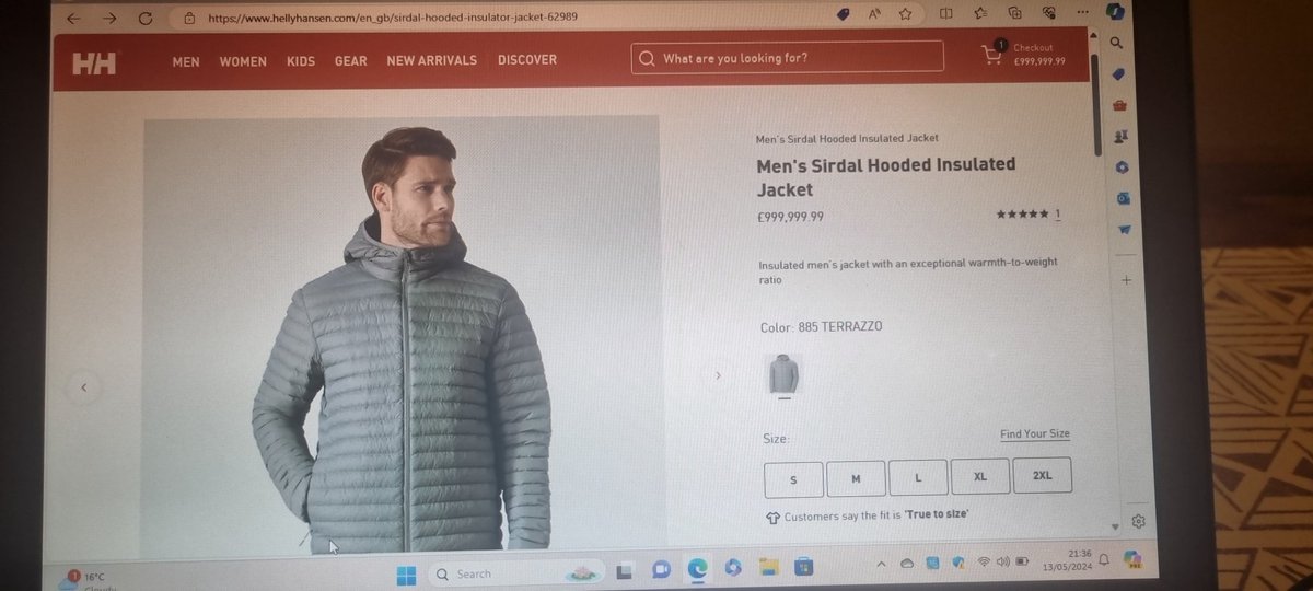 Damn... £999,999.99 for a down jacket! 

Yikes!

@sportsshoes_com are selling it for £49.99
