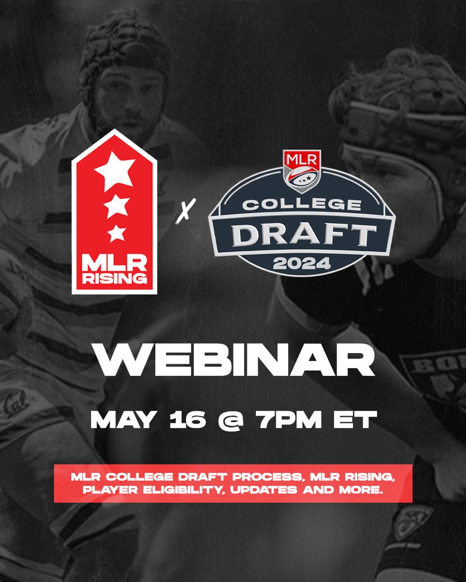 Register for the #MLRDraft Webinar 🧑‍💻 The webinar will cover the MLR College Draft Process, the most recent addition to the pathway, MLR Rising, changes to previous eligibility, updates, and more Register here: bit.ly/4bEvQKL