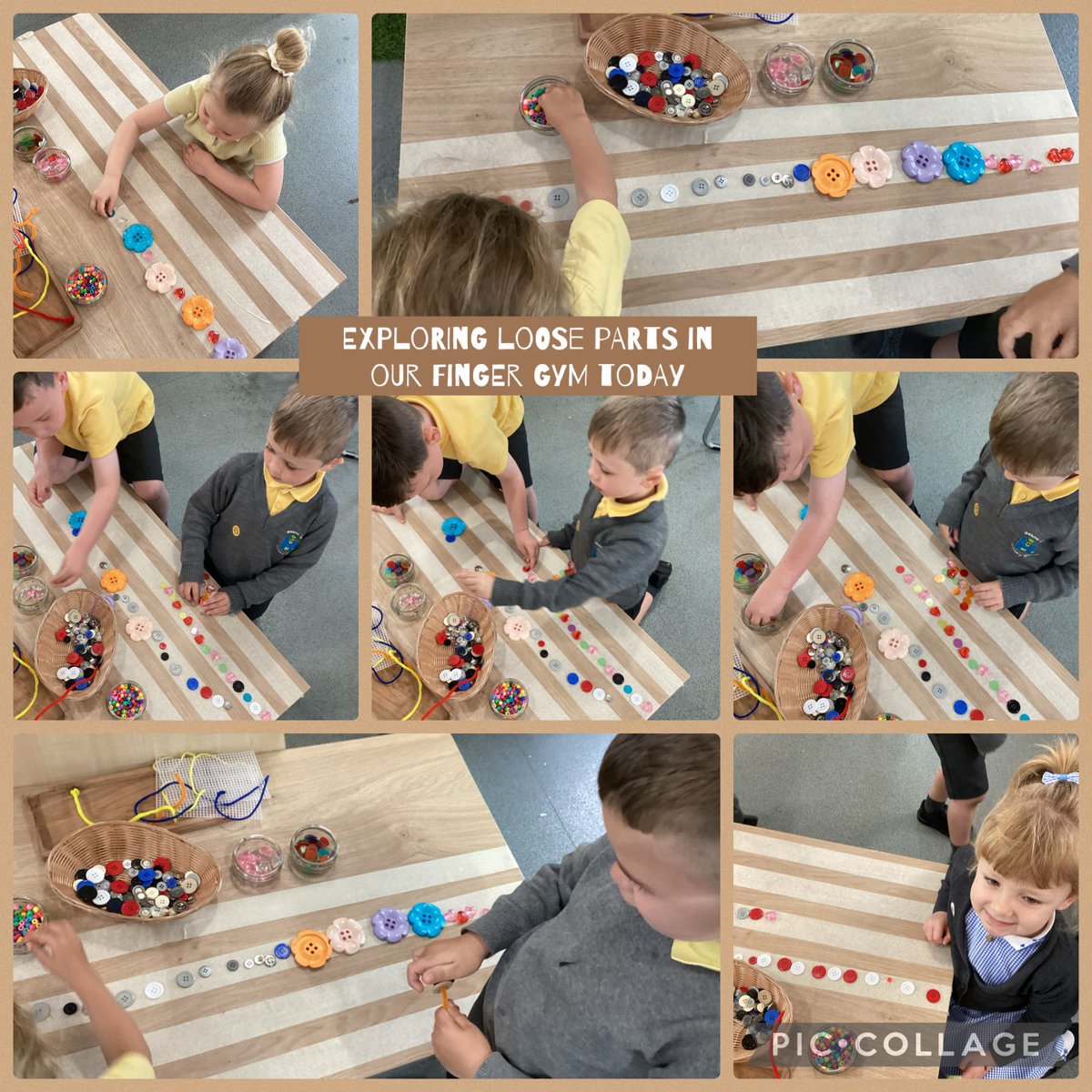 PINCER PRACTISE IN OUR FINGER GYM TODAY ✍🏼 <a href="/mesne_lea/">Mesne Lea</a> #eyfs #loosepartsplay #pattern #pincerpractise