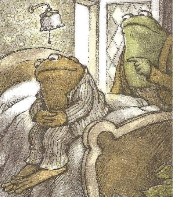 Frog said, “Toad, I am not going to be happy until you are happy.” 

“Then I will be happy,” said Toad.