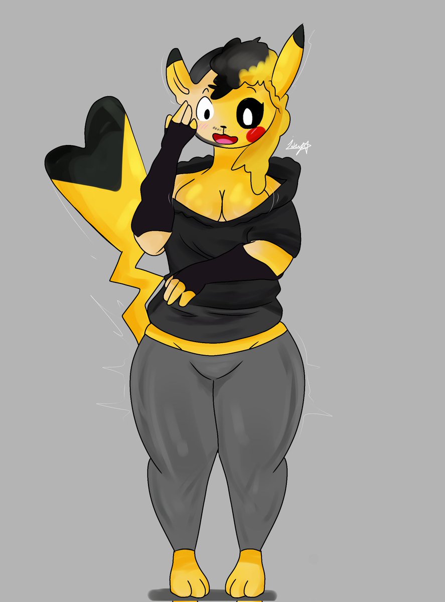 My part of the trade with @Cattu_Nova Pikachu gal TF ~ #TFEveryday #transfur