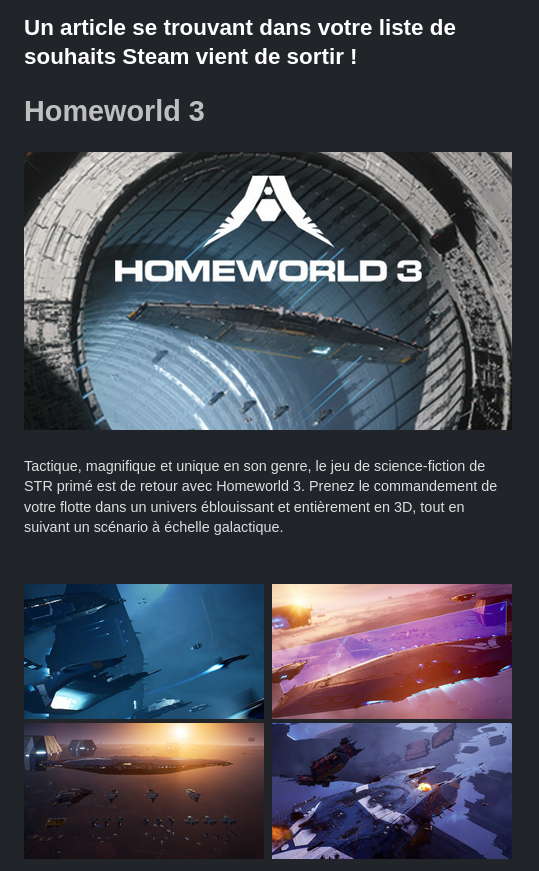 Homeworld 3 qui est enfin sorti !? L'avez-vous testé ?
Bien ? Pas bien ? 😲

#Homeworld3