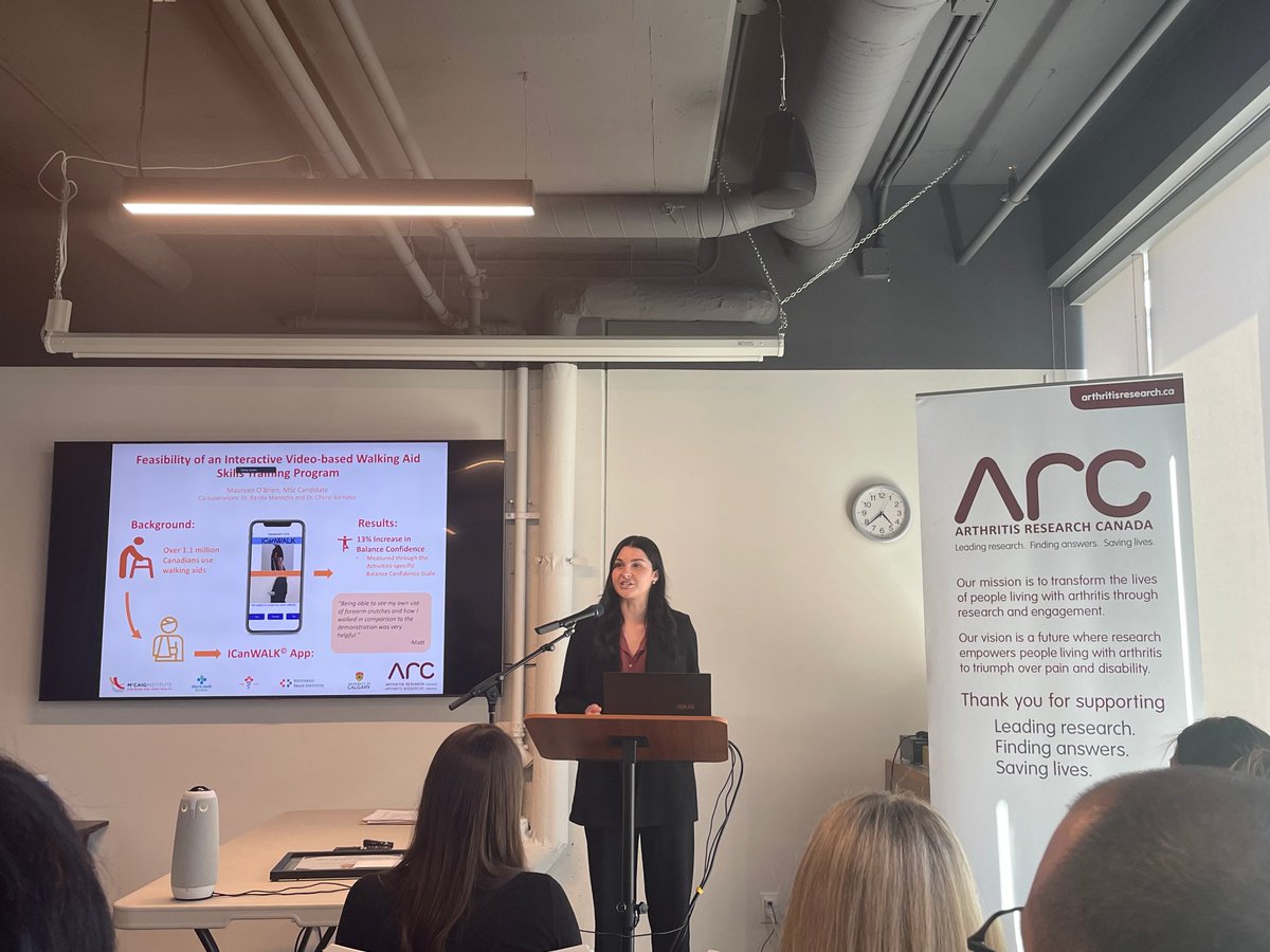 🎉Congratulations to our lab's Maureen O'Brien, MSc student @UCalgaryMed on her 3rd-place finish at the 3-Minute Thesis Competition at @Arthritis_ARC last week! 🎉 @HotchkissBrain @McCaigInstitute @DCNSNeuro @uofcknes @AHS_media @AGEWELL_NCE @CASEMACMSE