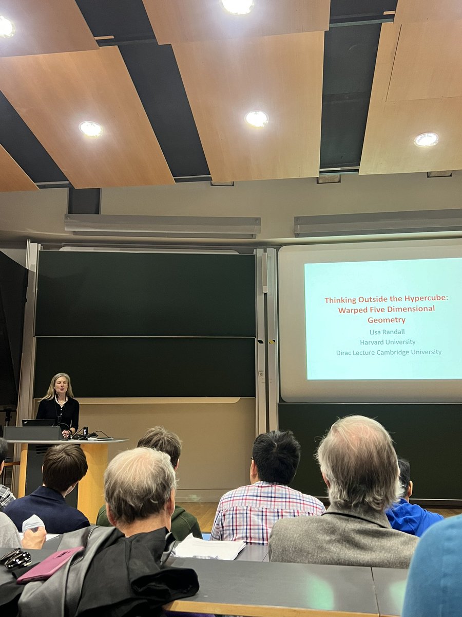 xHamudx's tweet photo. Great lecture by @lirarandall for the Dirac Lecture this year at @FacultyMaths. It’s a great privilege to be able to meet the people who once inspired you through books. https://t.co/C5y4tdt1ww