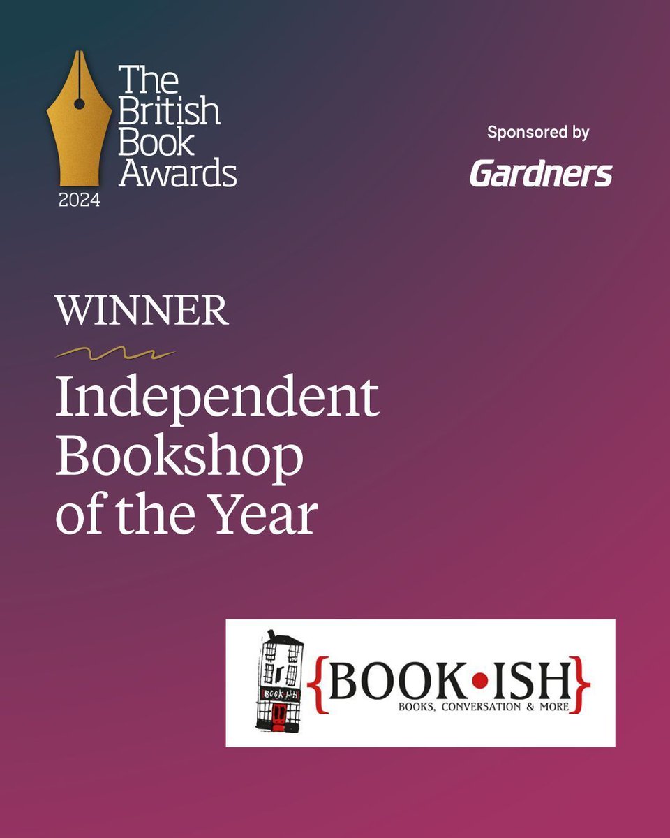 Our winner is @bookishcrick for Independent Bookshop of the Year (sponsored by @gardners). Congratulations! “Emma and her brilliant team are unstoppable—a shining example of the very best of UK bookselling.” #Nibbies #BritishBookAwards #ChooseBookshops