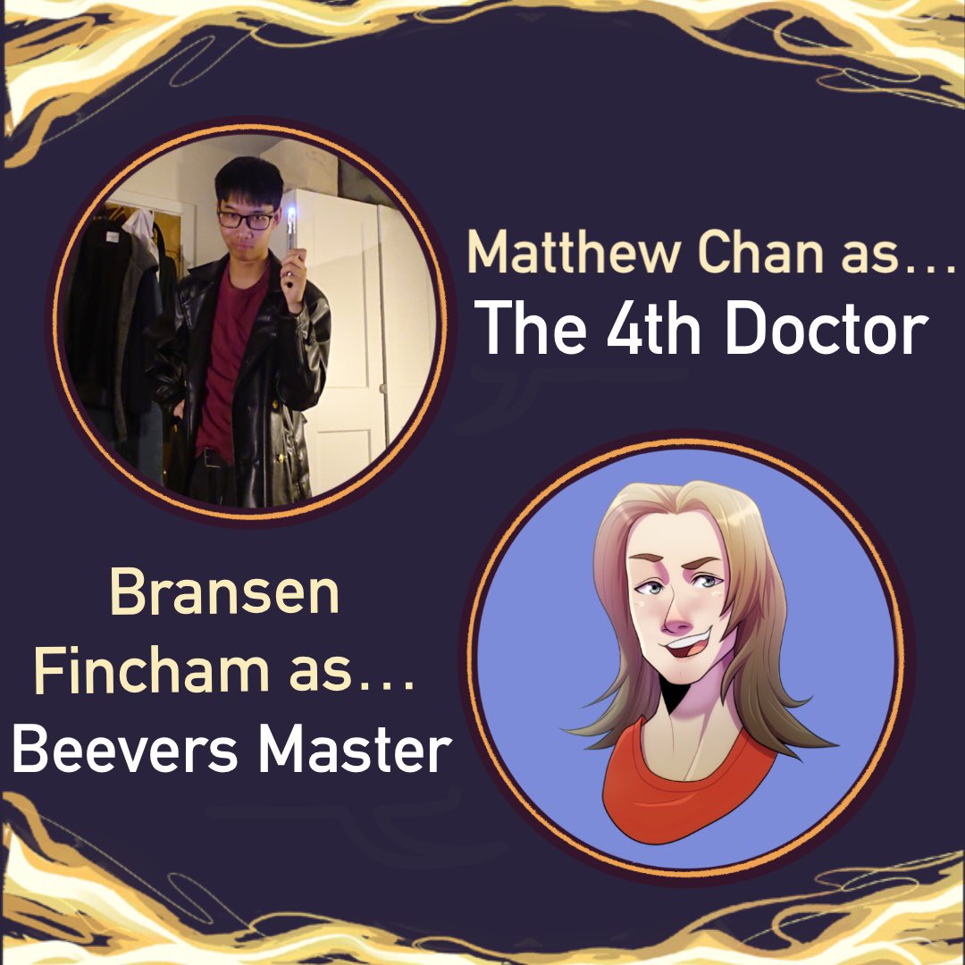 You aren’t ready for Story 4…

Our spookiest story is taken on by only two…

@ matt_c._17 (instagram) plays the 4th Doctor, the life that shines a bright golden light.

<a href="/SpareTimeVA/">Bransen Fincham🎙</a> plays Beevers Master, slow rattling death that decays in the darkness.