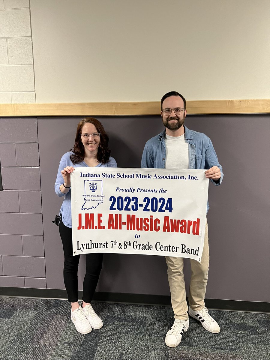 Congratulations to @lynhurstband for receiving the All Music Award from ISSMA for the 23-24 school year. Thank you Ms. Watson and Mr. Neidecker for your hard work and dedication to our band program. #Wearewayne @LHCWilson @Damon6961 @Giantbands @DrLizzWalters @WayneTwpSuper
