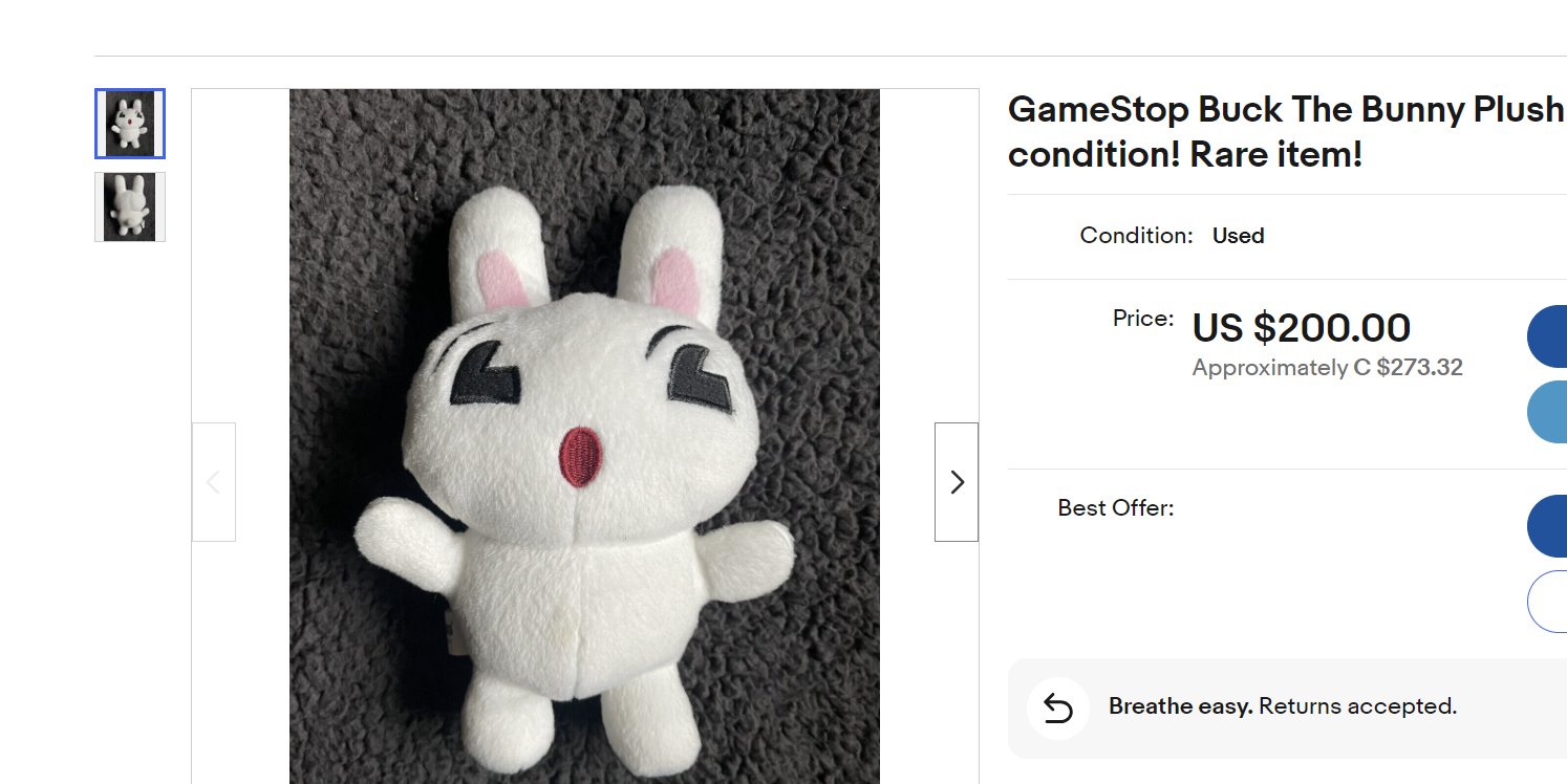 Buck the Bunny GME Mascot buckgamestop X