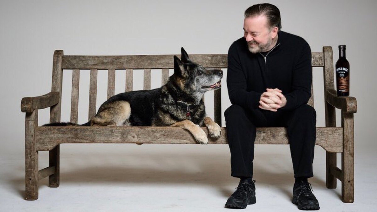 “Old friends… Sat on their park bench like bookends..” Ricky and Anti 💞 @RickyGervais #AfterLife #DutchBarn