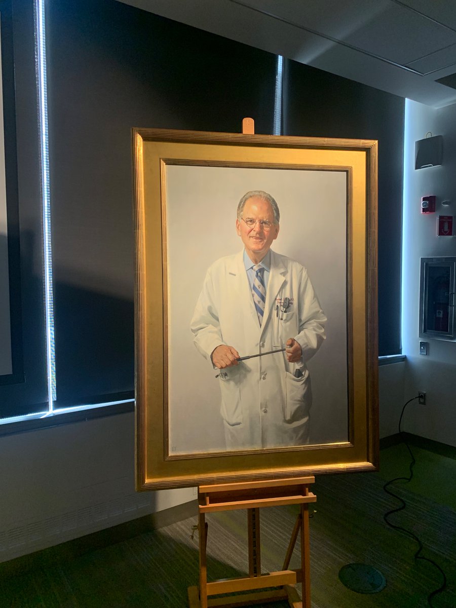 This evening we unveiled the portrait of the late Martin A. “Marty” Samuels, M.D. in the Wolf Conference Center. This portrait will hang in the Department of Neurology @BrighamWomens. Thank you to Warren and Lucia Prosperi for their hard work on this incredible piece!