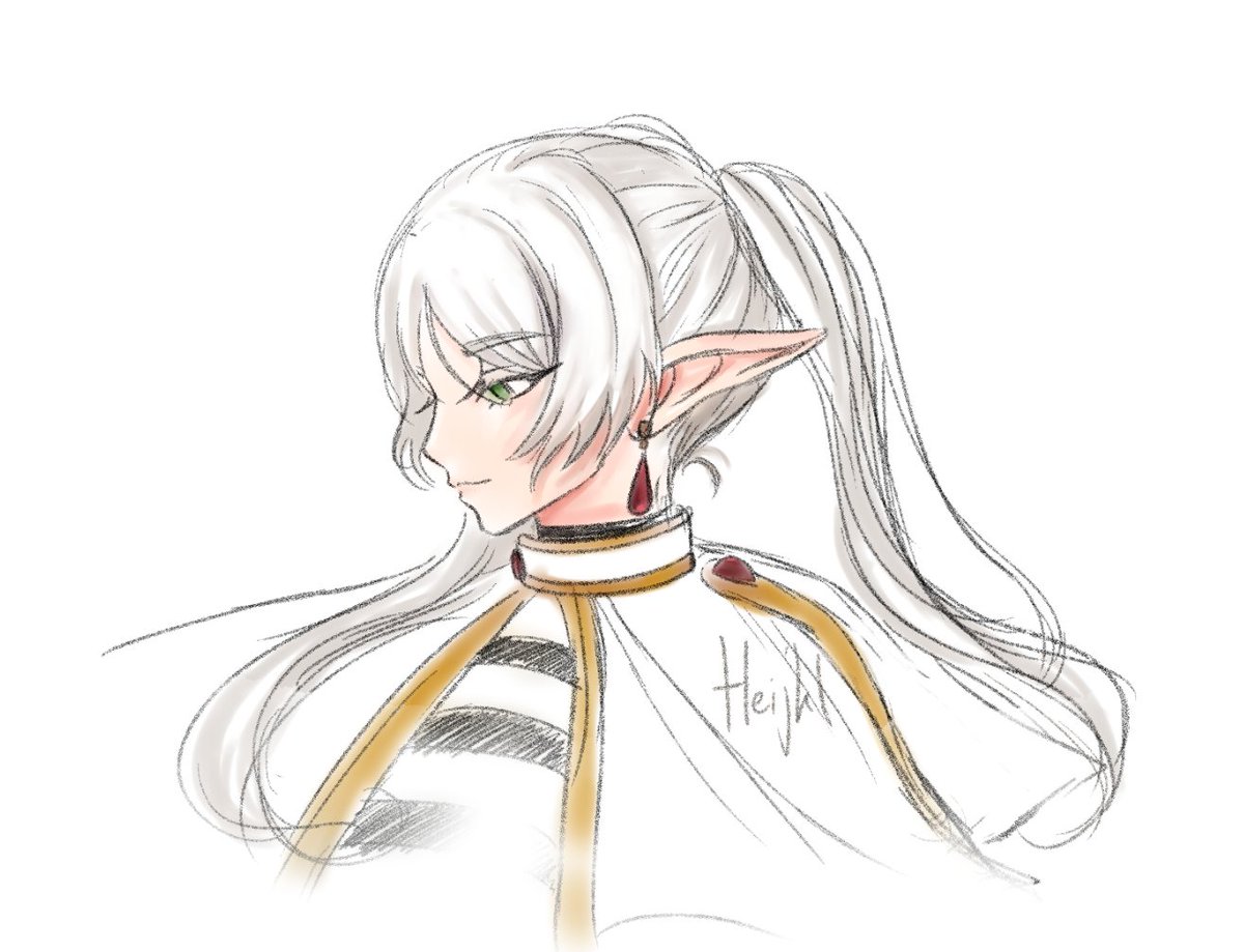 Hei_Waw's tweet photo. Sketch of Frieren https://t.co/MscE8IHjn6