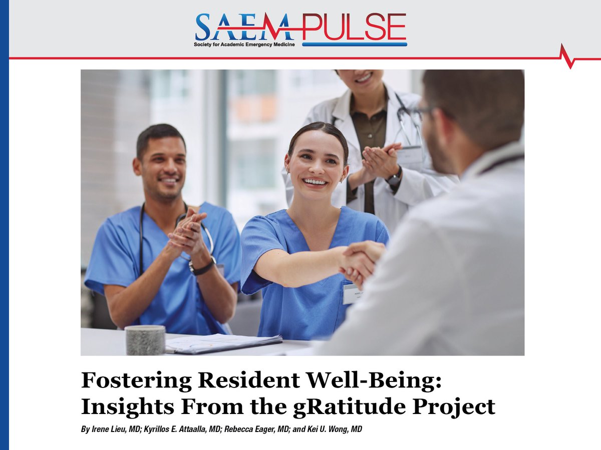 From #SAEMPulse: 'The gRatitude project aimed to recognize and celebrate positive and impactful actions among residents. By doing so, the project sought to foster a culture of kindness within the residency program while also addressing compassion fatigue.' ow.ly/R9fb50RxRM5