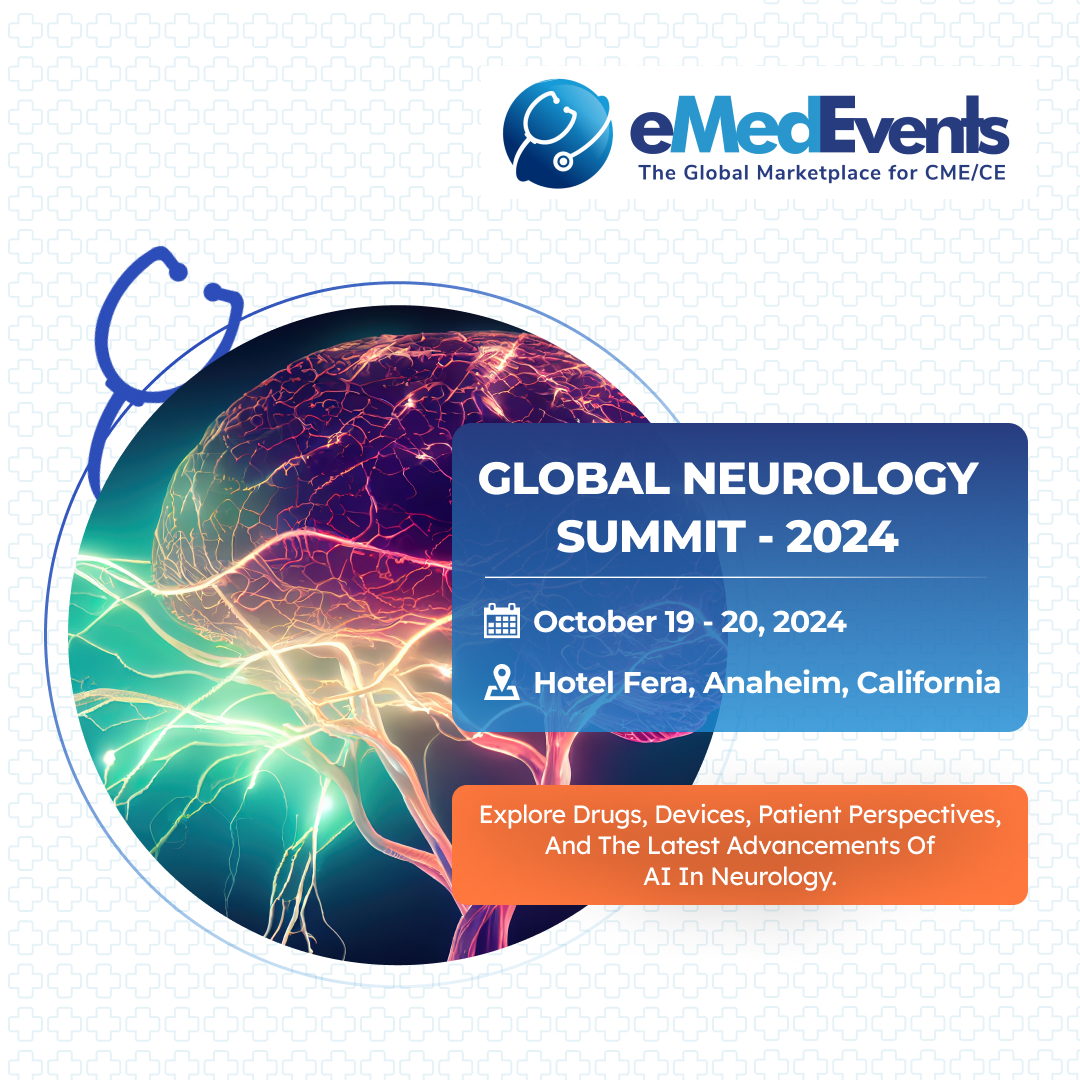 Join us at the Global Neurology Summit!

🗓️ Mark your calendars: October 19-20, 2024
🏨 Hotel Fera, Anaheim, CA

For more details visit: bit.ly/4b8laEF

#Neurology #Epilepsy #Dementia #multiplesclerosis #parkinsonsdisease #stroke#conference #CME  #eMedEd #eMedEvents