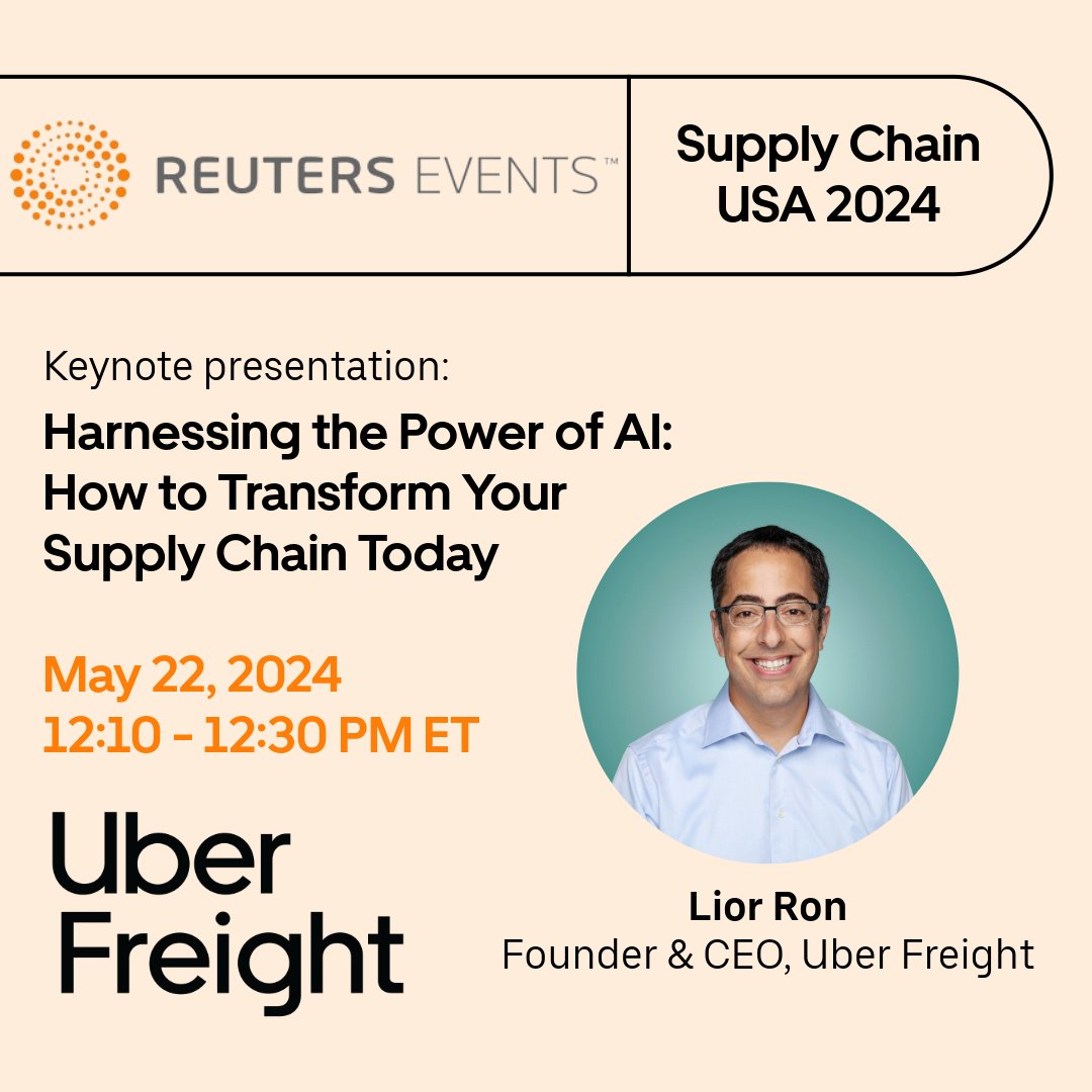 At @Reuters Supply Chain USA, our CEO Lior Ron will take the mainstage to discuss how organizations can tap into AI to transform their supply chains quickly and sustainably. You won’t want to miss it: events.reutersevents.com/supply-chain/u… #SCUSA24 #supplychain #logistics
