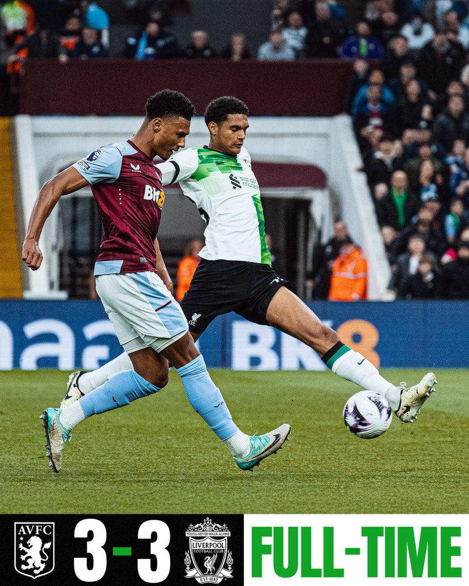 It ends level at Villa Park. #AVLLIV