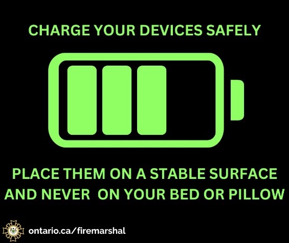 A big part of #FireSafety includes practicing battery safety. Never charge your phones or electronic devices under your pillows at night. Phones, tablets & laptops should be charged by placing all devices on a hard and stable surface. #BatterySafety #Lithium #LithiumIon