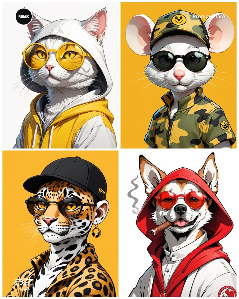 NFT avatar <a href="/getremixai/">RemixAI</a>

💬 Prompt:
NFT profile picture, caricature Avatar of a [Subject] wearing  [hat] and [clothes], [accessories], bold lines, yellow background, front-facing pose, cartoon.

Model: Cheyenne
Ratio 3:4

من كثر ما تجيني عروض بيع اعمالي ك  NFT قلت خلني اجرب