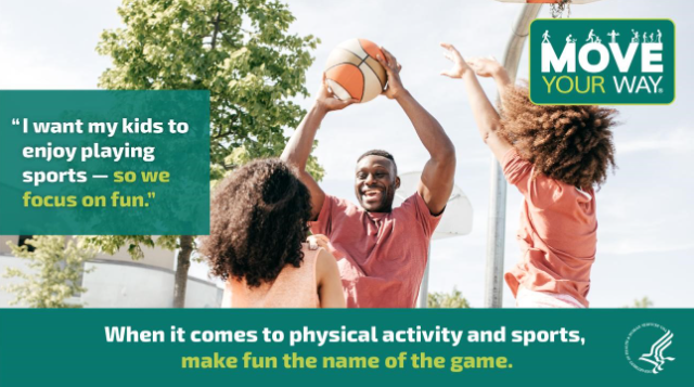 Sports can help youth develop confidence and boost self-esteem! Check out this #MoveYourWay fact sheet from @HealthGov for tips to help your kids or students get in the game: bit.ly/3wjwHPp #MentalHealthMatters #MoveInMay