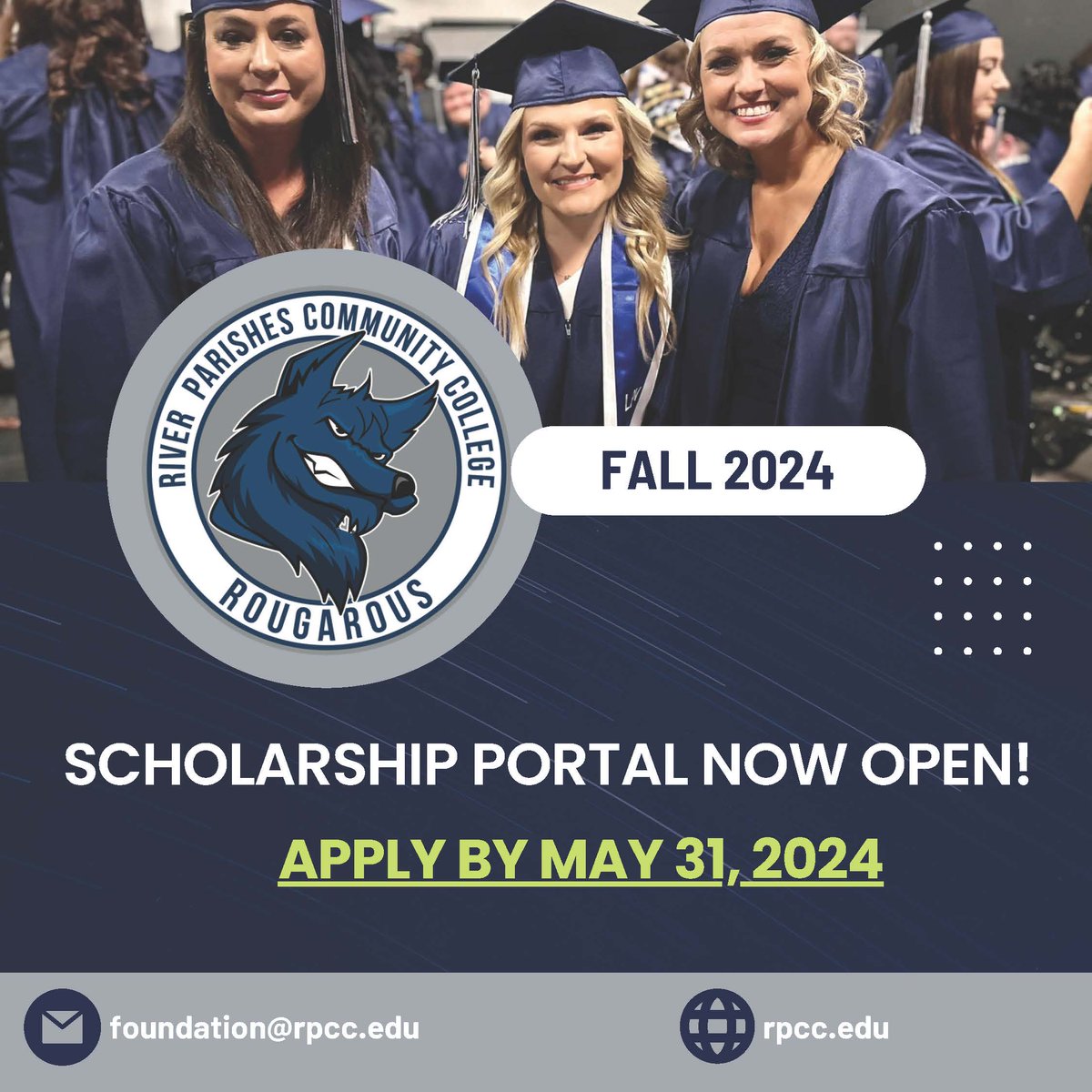 📢 Attention all students! The Fall 2024 scholarship application deadline is fast approaching! Make sure to submit your application before May 31st. Current Students ➡️ rpcc.awardspring.com Prospective Students ➡️ ow.ly/Y3YK50RzREO #FinancialAid #RPCCProud