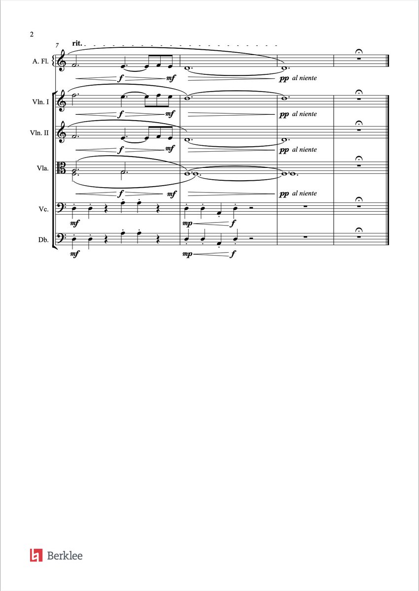 This week at <a href="/BerkleeOnline/">Berklee Online</a> and <a href="/BerkleeCollege/">Berklee College of Music</a> we have been exploring woodwind timbres &amp; string blends! I had a lot of fun orchestrating this melody in the alto flute accompanied by strings. All engraved with <a href="/AvidSibelius/">Avid Sibelius</a>. #BerkleeOnline #MusicComposition #Orchestration