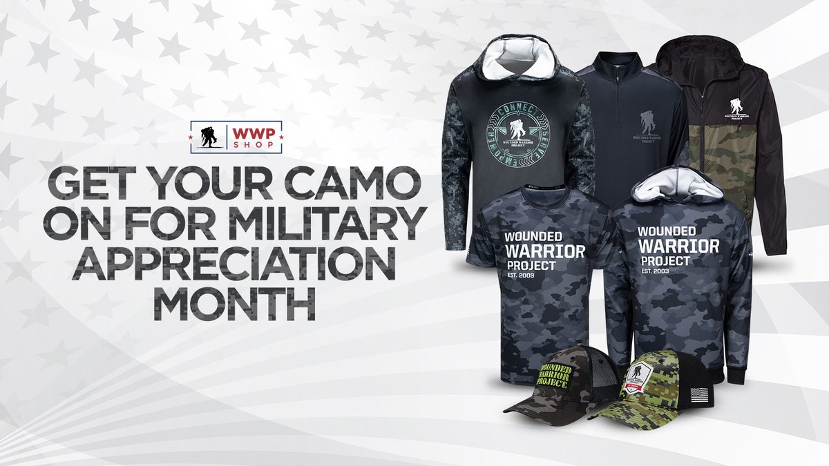 Show your support for those who served this #MilitaryAppreciationMonth by visiting the WWP Shop to get your camo on! bit.ly/3yj3Xtj
