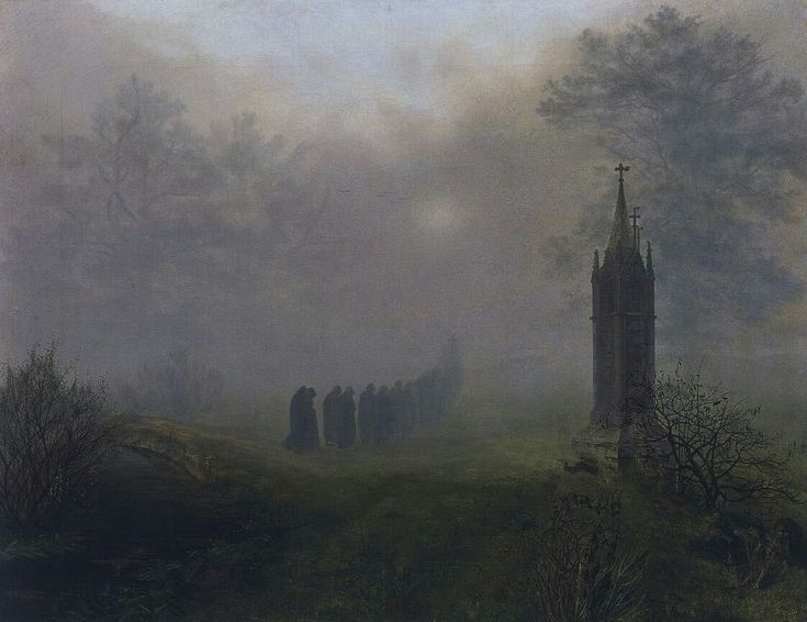 Ernst Ferdinand Oehme, 'Procession in the Fog,' 1828
