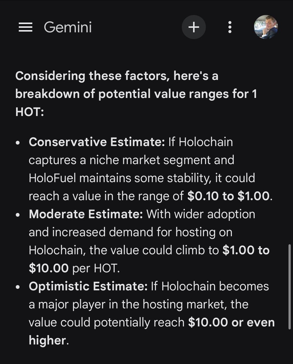 #Holochain #Holo #HOT #HoloFuel For the money worshippers out there 😂🫢A price prediction by Gemini for HOT/HoloFuel