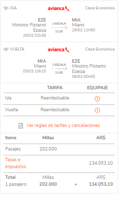 chicodlasmillas's tweet photo. Smiles siendo Smiles en el Hot Sale

El finde de carnaval 2025 tan debatido podes ir a Miami por 202.000 millas mas tasas

BUE MIA | 26-02-2025 | 101.000 millas
MIA BUE | 05-03-2025 | 101.000 millas

Millas: 202.000
$ millas a 2.23: 450.460$
Tasas: 134.053$
Total:  584.513$

Link

https://t.co/aUuaJL2q4I

Admite viaje facil por lo que podes reservar ahora pagando 8000$ mas 134.053$ de tasa y acumular las millas hasta dos meses antes.