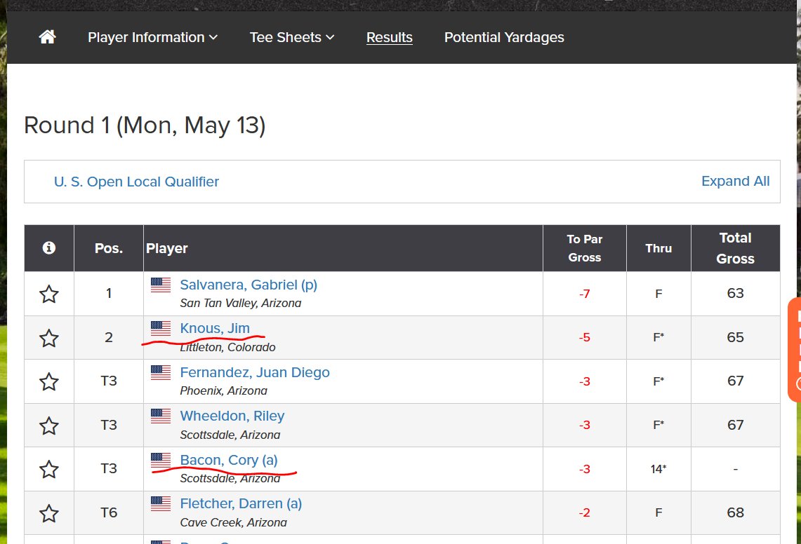 Rooting for our <a href="/PingTour/">PING GOLF</a> <a href="/MinesAthletics/">Mines Athletics</a>  engineers at US Open Locals. 

Desk job not slowing down <a href="/JimmyHardK/">Jim Knous</a> just yet 😜