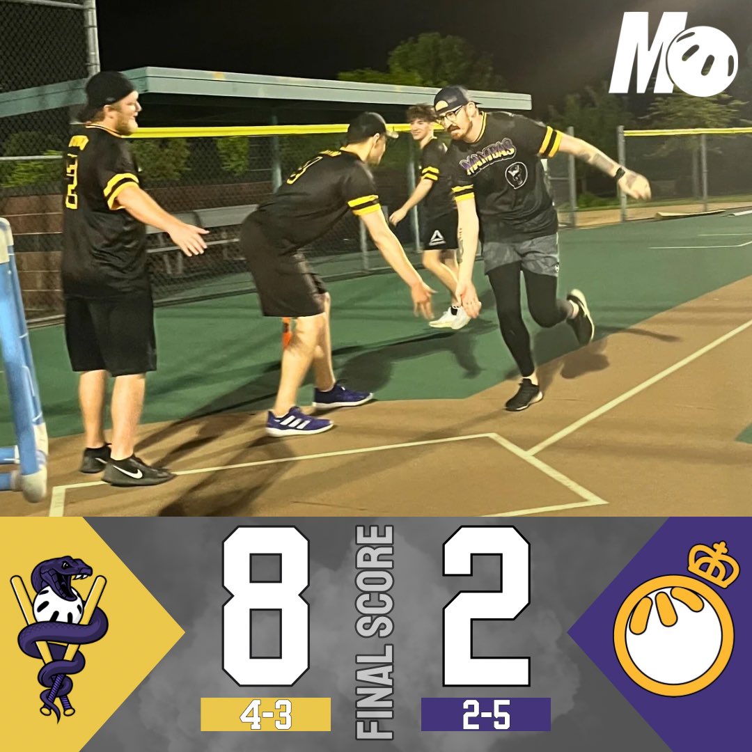 Week 6 Final Scores! 

The Bombers take game 1 but the Thunderbirds bounce back time in game 2 to remain in 1st place in the National League. 

The Kings pick up a big win in extras in game 1, but the Mambas strike early and often to win game 2. 

#mowiff #wiffleball #season4