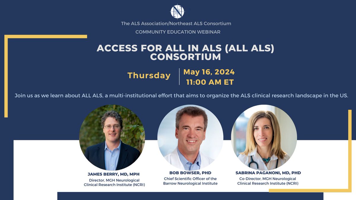 #ALSAwarenessMonth continues and we invite you to join us, Thursday 5/16 at 11:00am ET to learn about ALL ALS. Register here:➡️ us06web.zoom.us/webinar/regist… #ALSAwareness