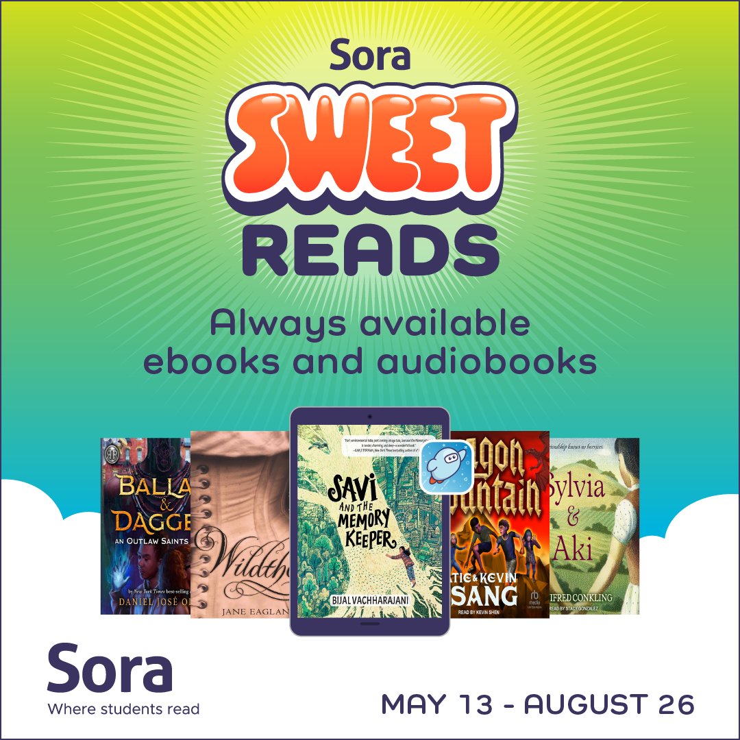 Sora Sweet Reads starts today! Sora has these amazing ebooks and audiobooks available all summer long for students. Check it out by going to the LPS Portal and clicking Sora, then looking for the Sweet Reads collection. Reading is sooooo sweet! @sorareadingapp