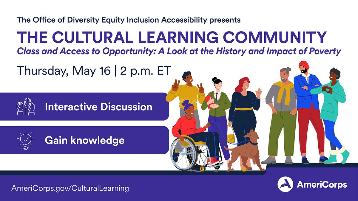 🚨Look at the History and Impact of Poverty🚨Thurs., May 16 | 2 p.m. ET Register now for our #CulturalLearningCommunity webinar to learn about the historical roots and societal impact of poverty + the strategies for poverty alleviation and social justice: Bit.ly/MayCLC