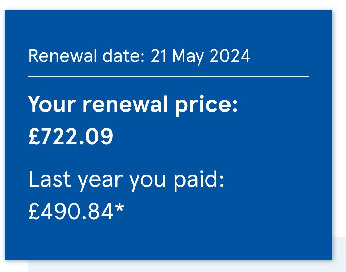 Almost a 50% increase in my car insurance from Tesco.

Every Little Helps, my arse.